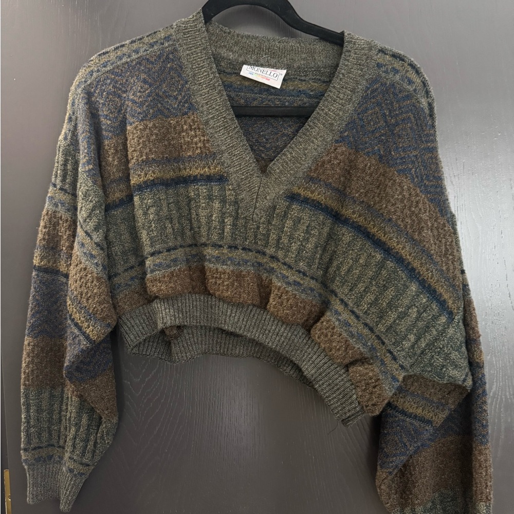 Vintage cropped reworked sweater